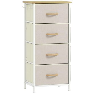 HOMCOM Cajonera de tela 45x30x94.5 cm beige