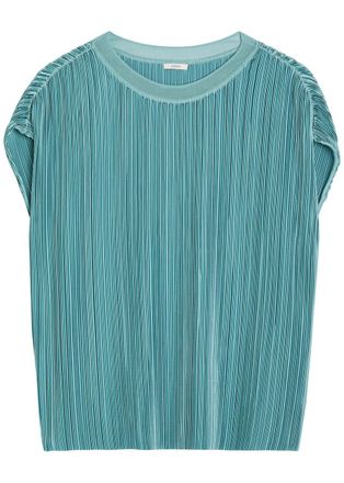 Joseph Cedre Pleated Satin top - Light Blue - 44 (UK16 / XL)