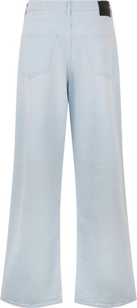 R13 Womens Loose-Fit Cotton Jeans Light Blue Wide-Leg