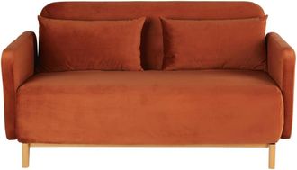 Maisons du monde Sofá cama de 2/3 plazas de terciopelo naranja