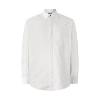 Roberto Cavalli Zijden Blouse Met Tijgerprint - Heren - Casual Overhemden - Wit - S - Overhemden
