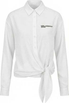 Karl Lagerfeld KLJ Blouse met Strik - Dames - Overhemden - Wit - S - Overhemden
