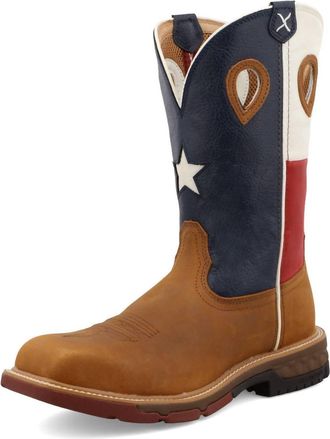 Twisted X Boots Mens 12 Western Work Boot In Light Brown / Texas Flag