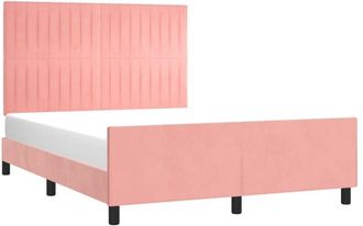 vidaXL Estructura De Cama Sin Colch&oacute;n Terciopelo Rosa 140x200 Cm Vidaxl