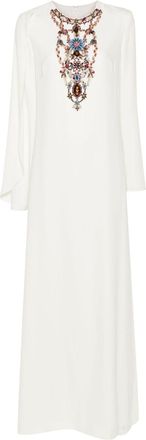 Costarellos Makayla crepe gown - women - Polyester - 36 - Neutrals
