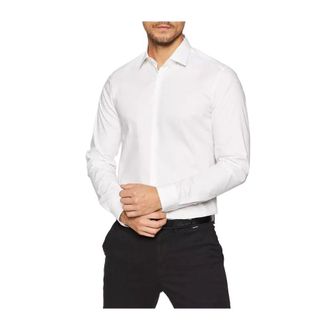 Calvin Klein Mens Long Sleeve Dress Shirt - White Cotton - Size EU 40 (Mens)