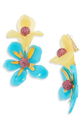 Lele Sadoughi Bouquet Paradis Clip-On Earrings in Sherbert Spray at Nordstrom
