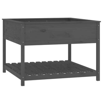 Berkfield Home Planter with Shelf Grey 111.5x111.5x81 cm Solid Wood Pine