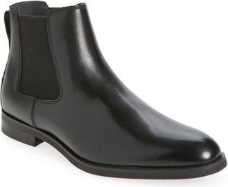 Nordstrom Elijah Polished Leather Chelsea Boot in Black at Nordstrom, Size 11.5