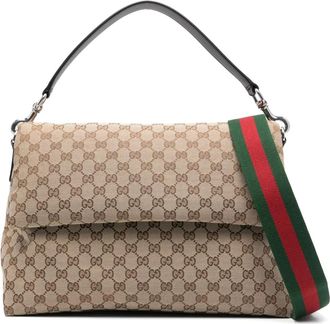 Gucci large GG-jacquard shoulder bag - men - Canvas - One Size - Neutrals