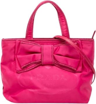 Prada Pre-owned Tote Bags, female, Pink, Size: ONE SIZE Pre-owned Satchel