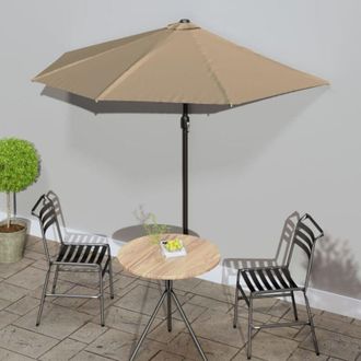 vidaXL Sombrilla De Balc&oacute;n Semicircular Palo Aluminio Taupe 270x144cm Vidaxl