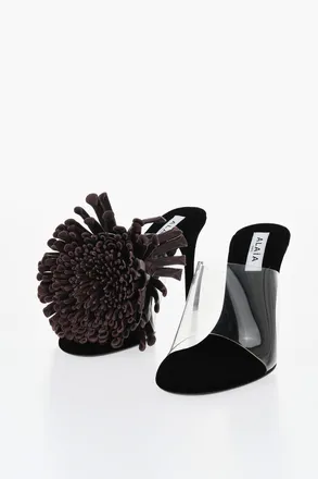 Alaia Velour Mules with 10cm Heel Alaia