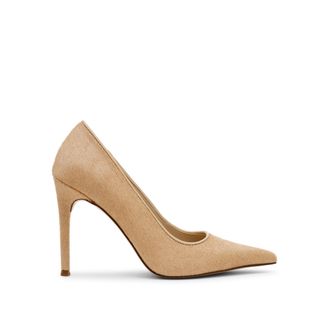 Steve Madden Womens Leather Reya H 166 Heels - Beige - Size UK 3