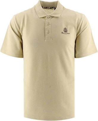 Aquascutum Navy Blauw Piqu&eacute; Polo Shirt - Heren - Polos - Beige - XL - Katoen - Tops