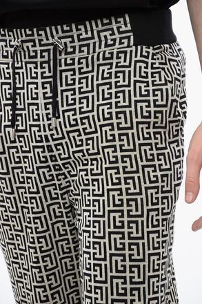 Balmain Joggers in Doppio Jersey con Motivo Monogram Balmain