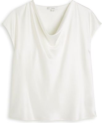 Vince Cowl-neck Silk Blouse - Off White - XL (UK16 / XL)