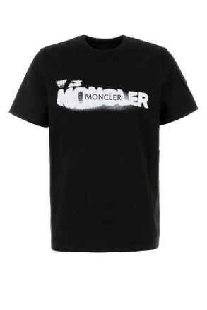 Moncler Black Cotton T-shirt