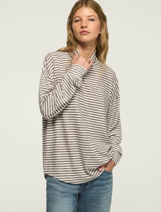Lucky Brand Womens Cloud Long Sleeve Mock Neck Top