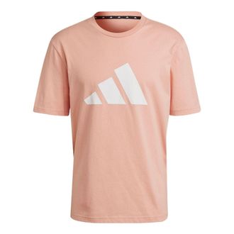 adidas Mens adidas Logo Printing Pattern Round Neck Pullover Short Sleeve Pink T-Shirt H39748