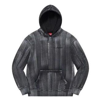 SUPREME Brush Stroke Hooded Sweatshirt Black White SUP-SS21-662