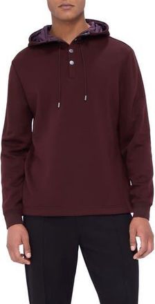 Bugatchi Wool & Nylon Quarter Zip Hoodie in Cabernet at Nordstrom Rack, Size Xx-Large