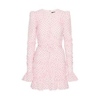 Rotate ROTATE Birger Christensen, Party Dresses, female, Pink, Size: XS Mini Ruched Dress