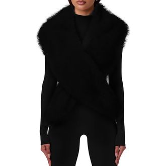 Naked Wardrobe Faux Fur Scarf in Black at Nordstrom