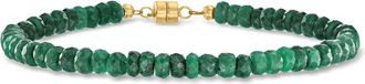 Ross-Simons Emerald Bead Bracelet With 14kt Yellow Gold Magnetic Clasp