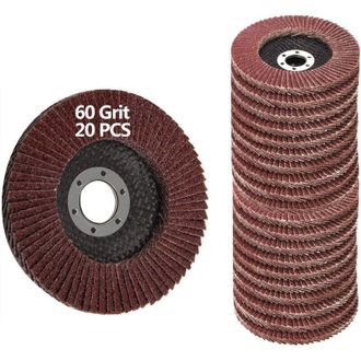 OEM 20 Discos De Amolar De 4,5 Pulgadas - Grano 60, Discos De Amolar Surtidos De 4 1/2 Pulgadas, Abrasivos De &Oacute;xido De Aluminio, Muela Abrasiva - Crezuo