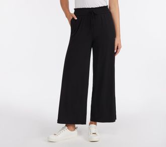 Ellen Tracy Womens Wide Leg Pant with Smocking