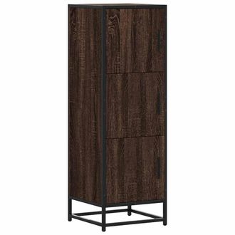 vidaXL Aparador Alto Madera De Ingenier&iacute;a Y Metal Marr&oacute;n Roble Vidaxl