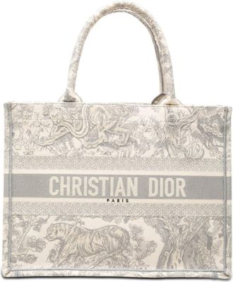 Dior Gray Ivory Canvas Tote Bag (Pre-Owned)