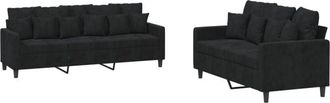 vidaXL Vidaxl - Juego De Sof&aacute;s Con Cojines 2 Piezas Terciopelo Negro