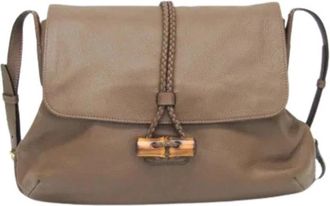 Gucci Pre-owned Bamboo schoudertas - Dames - Vintage Schoudertas - Bruin - ONE Size - Leer - Vintage
