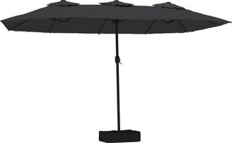 vidaXL Sombrilla Doble De Jard&iacute;n Con Luces Led Negro 449x265 Cm Vidaxl