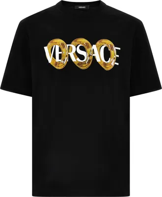 Versace Logo Print T Shirt