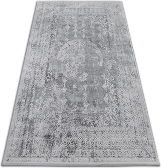 RugsX Rugsx - Alfombra Acr&iacute;lica Valencia 2328 Ornament Gris Oscuro/marfil Grey 80x150 Cm