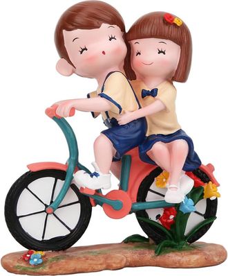 OEM Adornos En Miniatura Para El Salpicadero Del Coche, Decoraciones Para El Salpicadero, Figuritas De Resina Pintadas A Mano De Una Pareja En Bicicleta, 