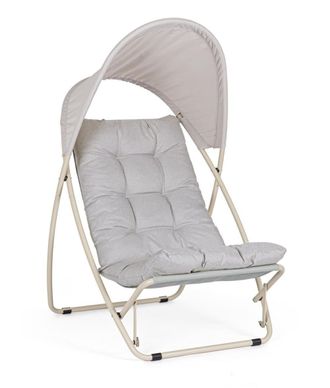 BIZZOTTO Sill&oacute;n de acero y textileno beige gris&aacute;ceo