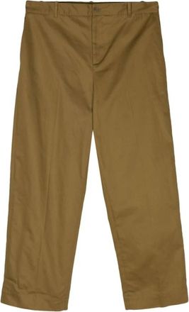 Maison Kitsun&eacute; Casual Chino Broeken - Heren - Straight fit broeken - Groen - W40 - Katoen - Broeken