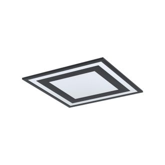 Loops Wall / Ceiling Light Black Modern 450mm Square Slim Panel 24W Built in LED
