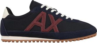 A|X Armani Exchange Logo-patch Sneakers - Heren - Sneakers - Blauw - 42 1/2 EU - Polyester - Schoenen
