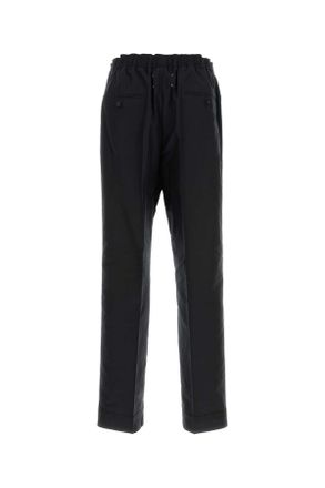 Maison Margiela Darkblue Exterior: Cotton Nylon Silk Pantaloni Trousers
