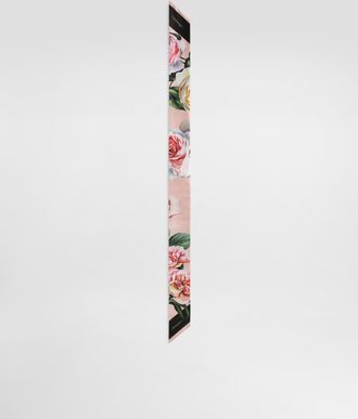 Dolce & Gabbana Twill Headscarf With Peony And Rose Print (6x100) - Woman Scarves And Silks Print Onesize