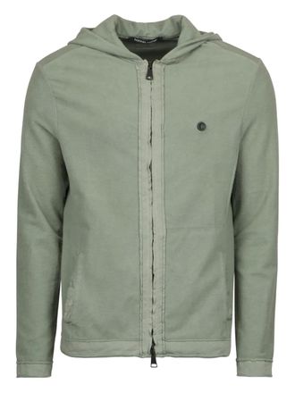 Hannes Roether zip-up green hoodie - Verde