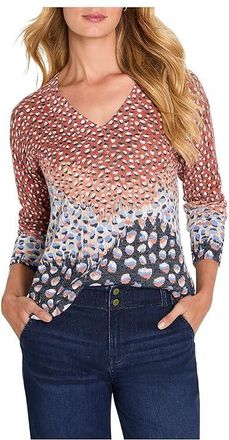 Nic+Zoe Blue Dahlia Sweater Womens Clothing Blue : 2XL, Acrylic/Cotton