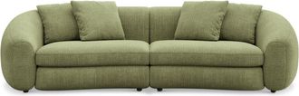 Castlery Fable Sofa Customized, (Washed Chenille) Moss, Machine Washable, Ultra Deep Seats for Sofas by Castlery