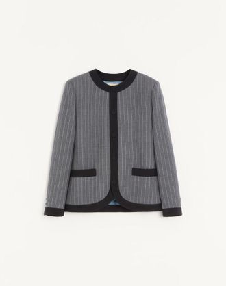 Valentino Valentino Pinstripe Wool Jacket Man GREY 46