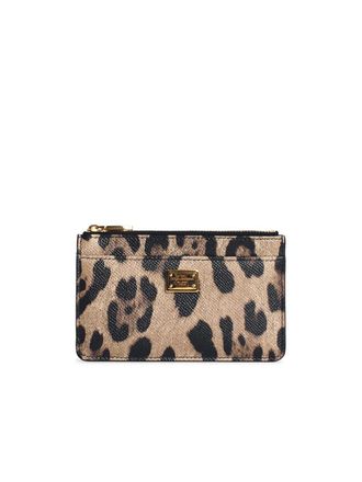 Dolce & Gabbana Tarjetero Lear con estampado de leopardo Dauphine